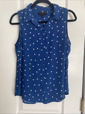 Cobalt Polka dot Sleeveless Banana Top - Like 🆕 - Petite Medium